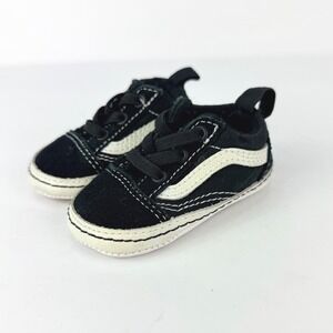 Vans 2 Old Skool Crib Shoes Infant Toddler Classic Black White Logo Sneakers